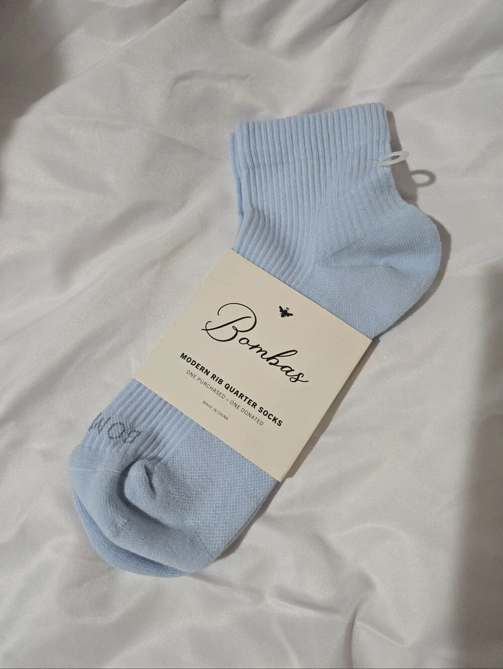 NWT Bombas Unisex Modern Rib Quarter Socks Medium Cushioned Footbed Blue